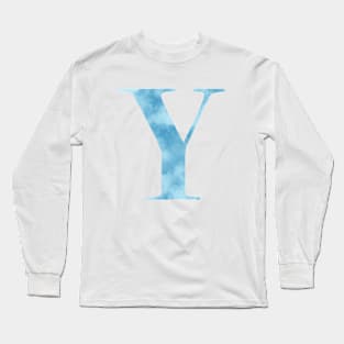 Clouds Blue Sky Initial Letter Y Long Sleeve T-Shirt